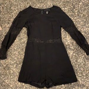 Black long sleeve romper
